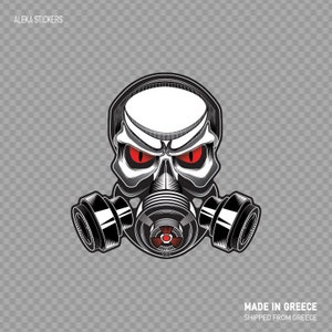 Aufkleber Aufkleber Gasmaske Schädel Krieg Tod Angriff Top-Qualität Vinyl X3239