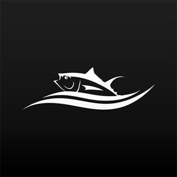 Decal Sticker Fish Tuna Waves Boat Decoration Bait the Hook
