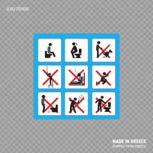 Sticker Sticker grappige Wc Rustlokaal teken Toilet badkamer toilet W8X75