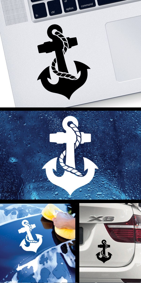 Decal Sticker Anchor Navy Sailing Navi Sailing Yacht Yachting Fishing ...