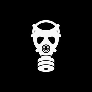 Sticker Sticker gasmasker militaire angst terreur KR457