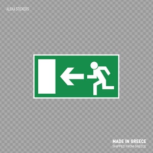 Sticker Sticker Emergency Exit To The links Sign veiligheid informatiebord Top kwaliteit afdrukken waterdichte weerbestendige W8X82