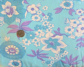 Colorful 70s Country Flower Fabric By the Yard German Vintage Patchwork Scraps Colorful Diamond Shape Rainbow Geometric Hippie Design