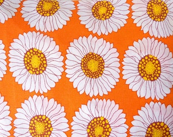 Colorful 70s Country Flower Fabric By the Yard German Vintage Patchwork Scraps Colorful Diamond Shape Rainbow Geometric Hippie Design