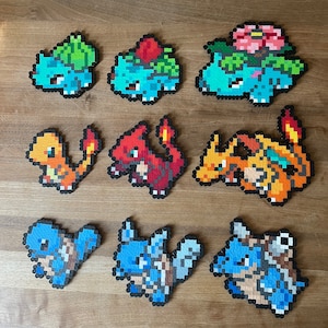 Bulbasaur, Ivysaur, Venusaur, Charmander, Charmeleon, Charizard, Squirtle, Wartortle, Blastoise - Kanto Red, Blue, and Yellow Starters