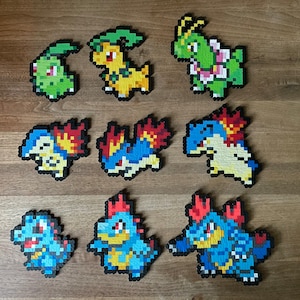 Chikorita, Bayleef, Meganium, Cyndaquil, Quilava, Typhlosion, Totodile, Croconaw, Feraligatr - Johto Gold, Silver, and Crystal Starters
