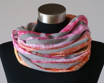 Cuffs or loop Sunny Honey 3 orange pink yellow, round scarf, loop scarf