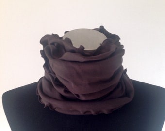 Loop scarf, infinity scarf, Sweet brown Honey DLoop, fitted infinity scarf Loop brown pink