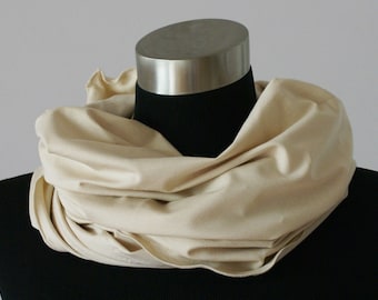 Round scarf, cream beige, loop, sunnydays