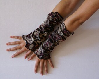 Chicaleo arm warmers, animal print, jersey cuffs