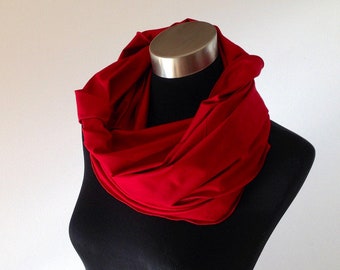 Loop scarf, Honey DLoop, winter jersey, autumn colors orange, green, burgundy, autumn gold
