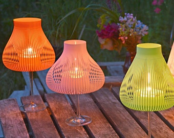 Lamp shades Set of 4 for wine glasses, tea light table lamp, unique candle holder, party decoration, garden decor, MISS MOLLY