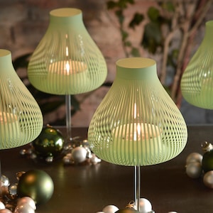 Lanterns for wine glasses, Christmas decor, Advent wreath, Lampshade for tea light table lamp, candle holder, MISS MOLLY Set of 4/10 green