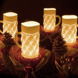 Beer mug Lanterns, Christmas Decoration, Bavarian Present for Beer lovers, Beer glas Stein candle holder, &quot;OZÜNDT&#39; IS&quot;