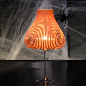 Halloween Lamp shades for wineglasses, Tea light Table lamp, Wine glass Lantern, MISS MOLLY Set of 4 image 2