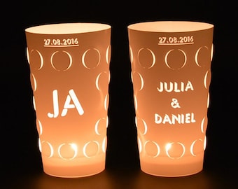 DUBBELICHTER - personalized wedding decoration, Palatinate Dubbeglas 0.5L lantern
