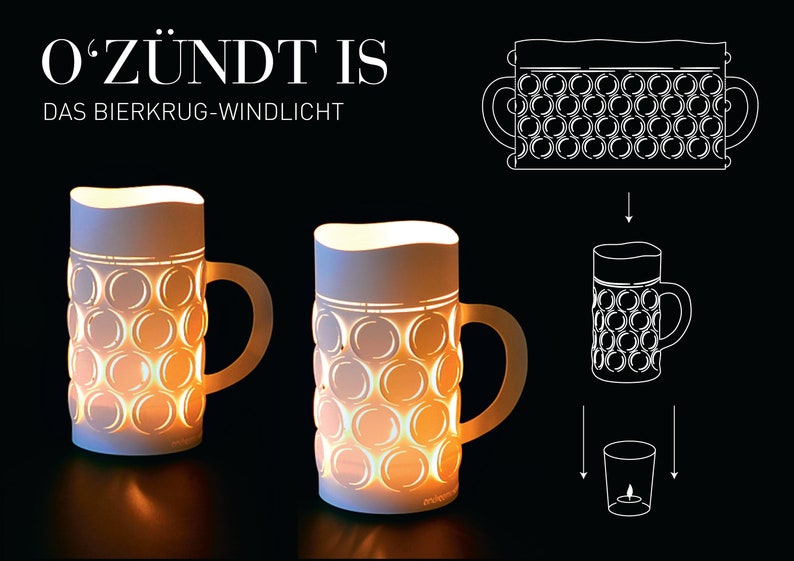 Beer mug Lanterns Christmas Decoration Bavarian Present for Etsy