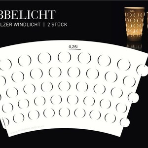 Dubbelichter 0,25L, 2 x set of 2 white, paper shade for Palatinate Dubbe glass schorle glass, Christmas decoration gift, excl. Glass image 2