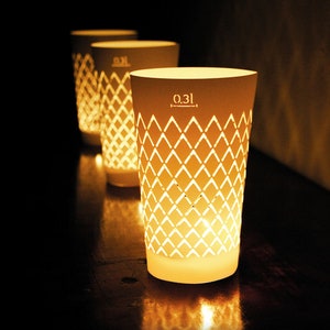 Gerippte Lichter 3er/10er Set, Frankfurter Apfelwein Ebbelwoi Papierschirm, Weihnachten originelles hessisches Geschenk, excl. Glas Bild 1