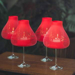 MISS MOLLY paralumi per bicchieri da vino ROSSO, decorazione tavola di nozze, regalo originale per bevitori di vino, decorazione corona dell'Avvento, decorazioni natalizie
