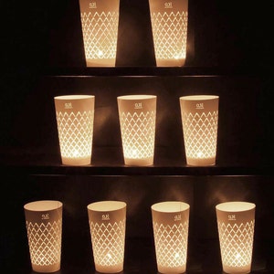 Gerippte Lichter 3er/10er Set, Frankfurter Apfelwein Ebbelwoi Papierschirm, Weihnachten originelles hessisches Geschenk, excl. Glas Bild 6