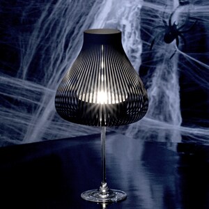 Halloween Lamp shades for wineglasses, Tea light Table lamp, Wine glass Lantern, MISS MOLLY Set of 4 image 3