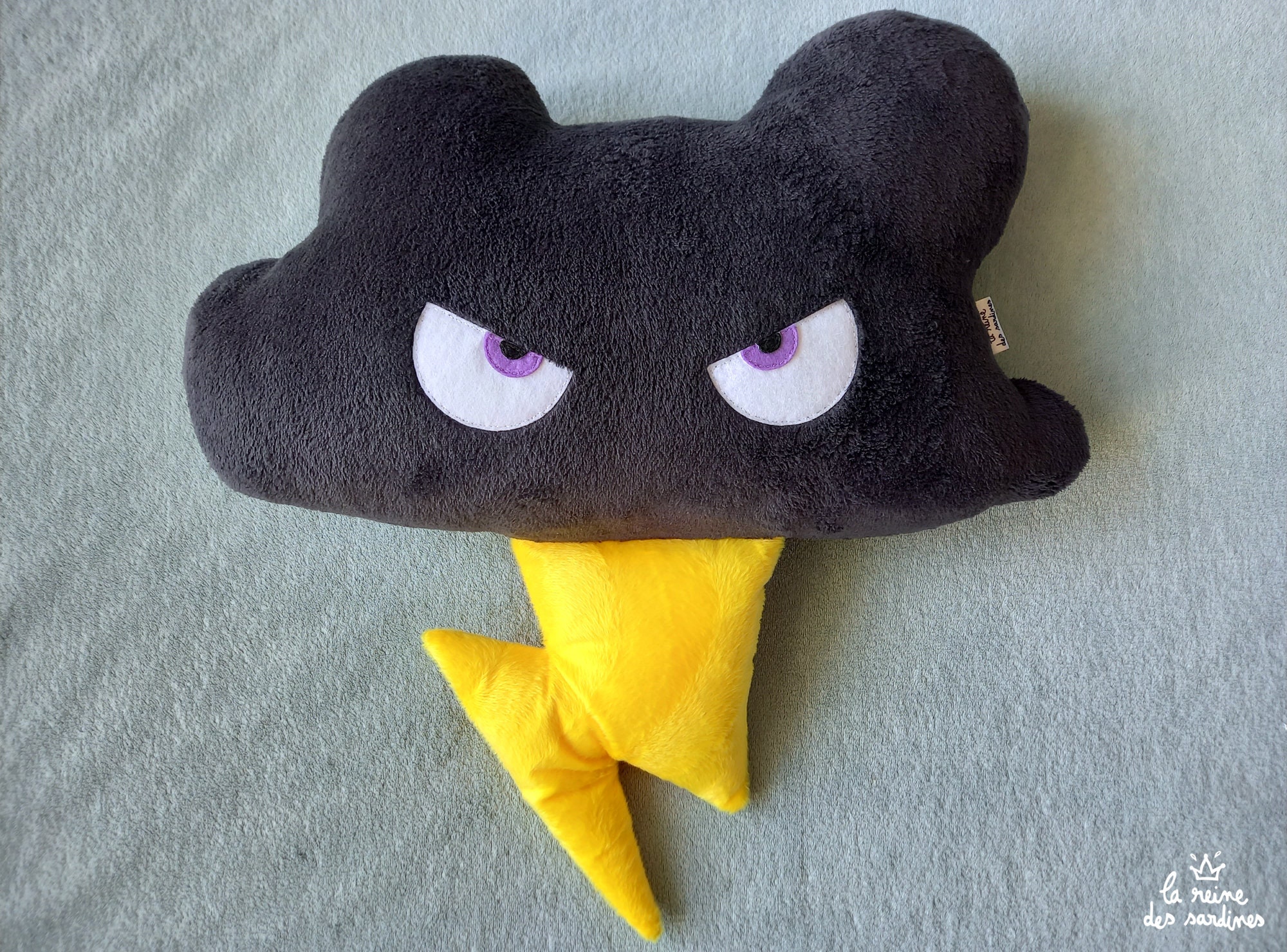 Nuage, Coussin, Orage, Éclair, Foudre, Colère, Émotion, Nuage Émotif, Grognon, Doux, Déco, Enfant, O