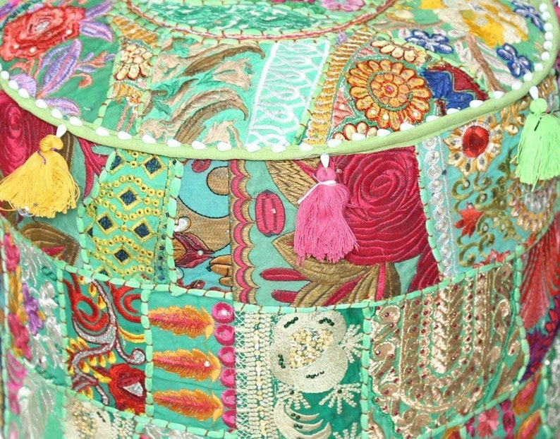 Handmade Patchwork Embroidered Ottoman Cover Etsy