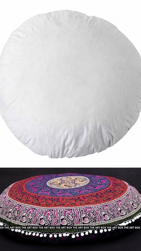 32/" INDIAN MANDALA ROUND MANDALA FLOOR CUSHION PILLOW POUF SHAMS With inserts