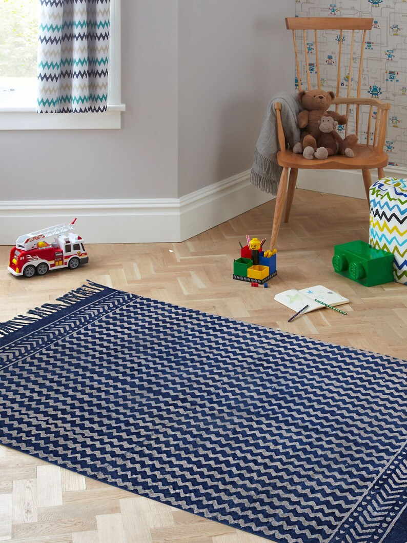 Beautiful Indigo Area Rugs Living Room Decor Modern Etsy