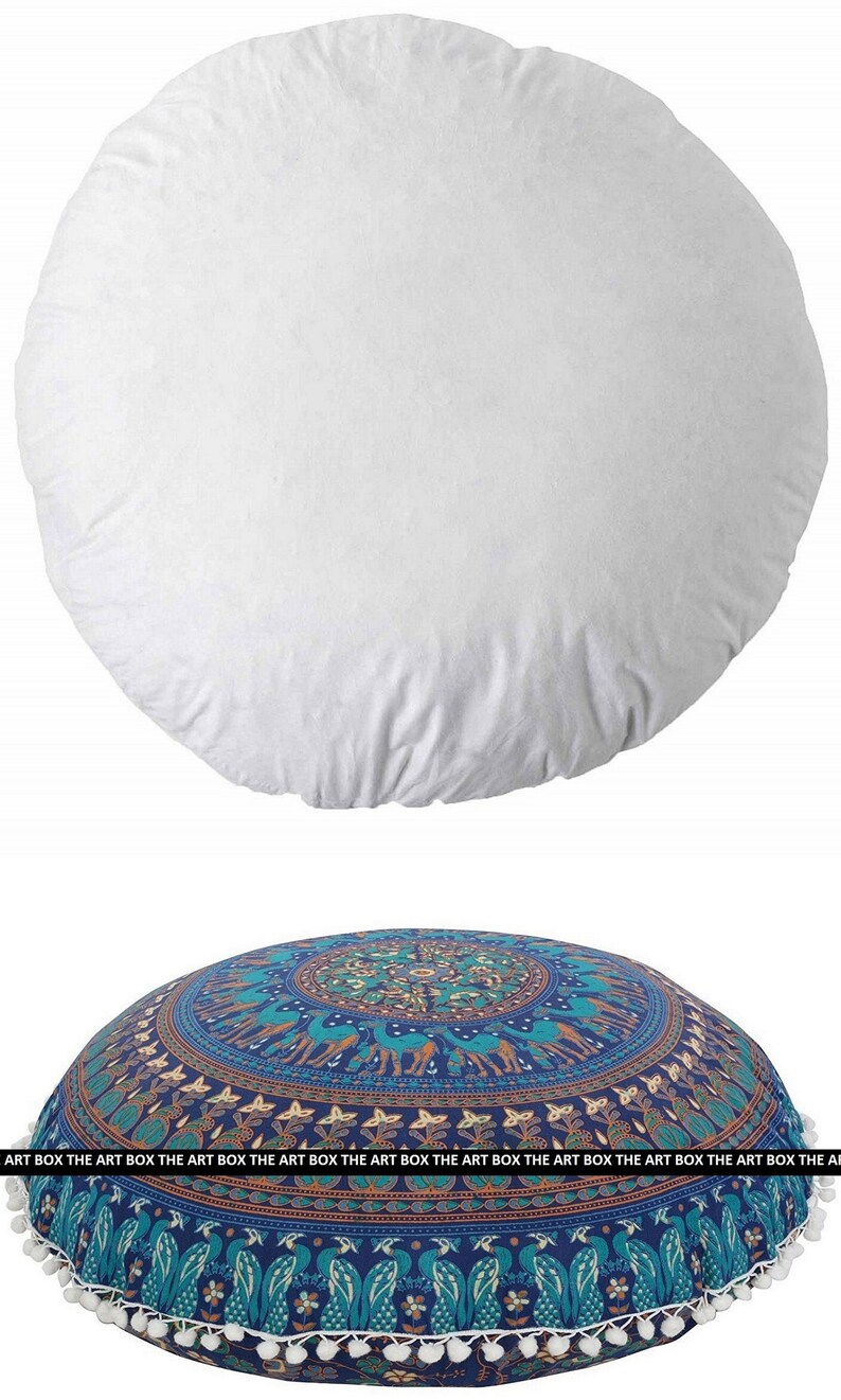 Large Floor Cushion Cover/mandala Floor Cushions/indian Round Etsy