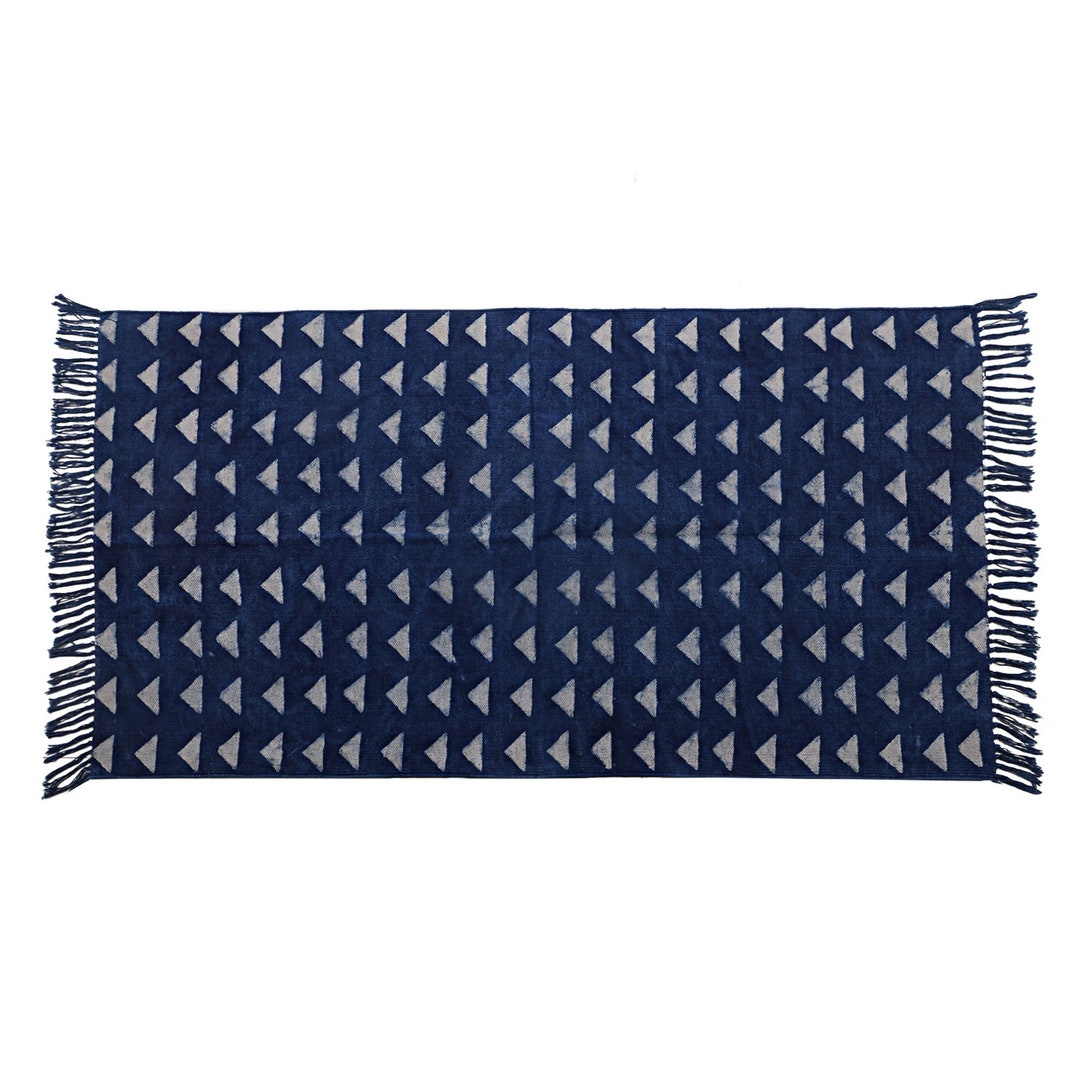 Indigo Blue Rugs/outdoor Mat/handmade Traditional Tassel Etsy