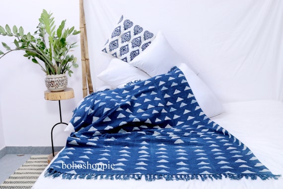 Mud Cloth Throw Boho Bedding Cotton 