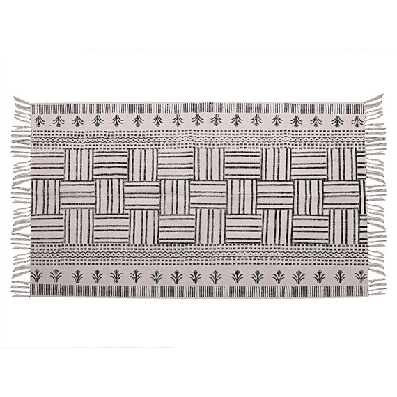 Ethnic Woven Door Mat Hippie Geometric Rug Indoor Floor Cotton Etsy