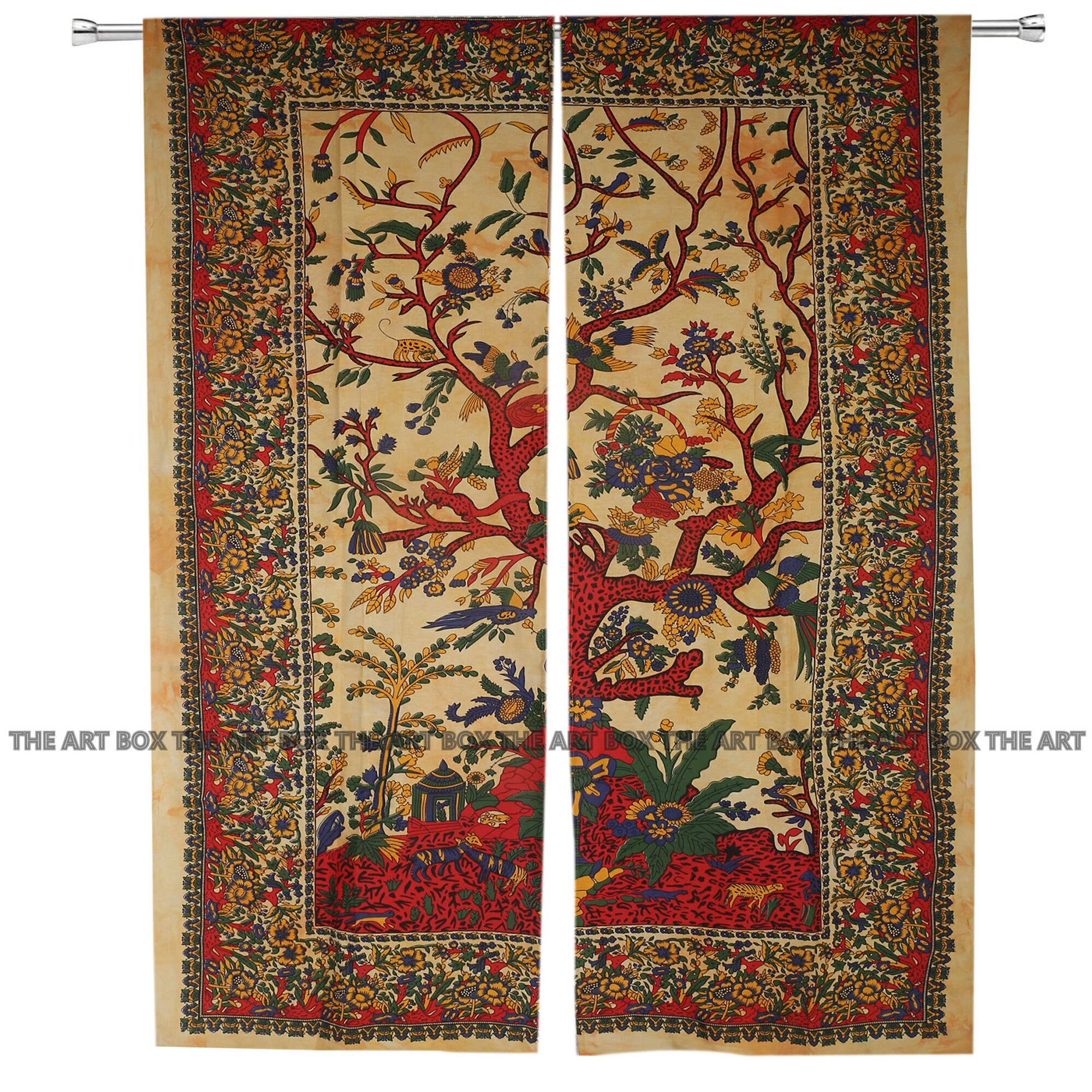 Tree Of Life Hippie Bedroom Curtain Kitchen Door Window Etsy