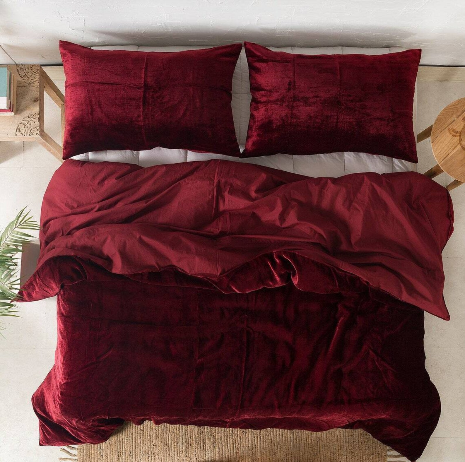 Luxury Crushed Green Velvet Duvet Cover Boho Bedding UO Full Etsy