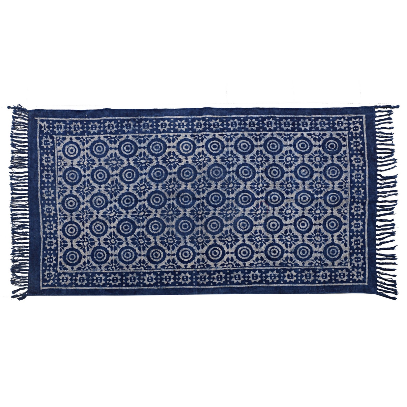 Indigo Blue Area Rug/Block Printed Floor Mat Rug/Runner Etsy