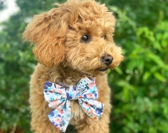 Wild Flower Sailor Bow/ Bow Tie - Over The Collar - Dog Accessories - Dog Gift