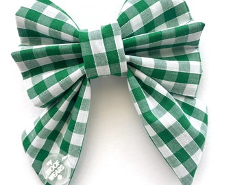 Green Gingham Sailor Bow/ Bow Tie