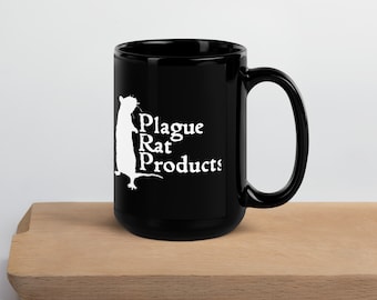 PLAGUE RAT PRODUCTS Czarny błyszczący kubek