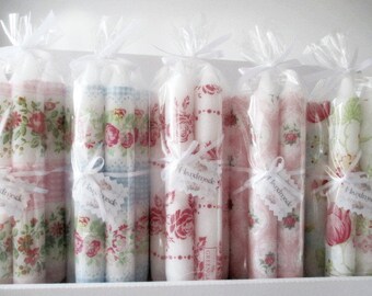 1 romantic candle bundle TILDA / 5 candles / suitable for Greengate / florets / roses / PASTEL