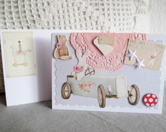 romantique carte Tilda / greeting card / enveloppe / 3D