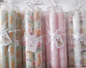 1 romantic bundle of candles - HAPPY EASTER / 5 candles / Easter candles / pastel Easter / suitable for Greengate