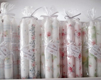 1 romantic candle bundle TILDA / 5 candles / suitable for Greengate / florets / roses / PASTEL