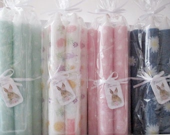 1 romantic bundle of candles - HAPPY EASTER / 5 candles / Easter candles / pastel Easter / suitable for Greengate