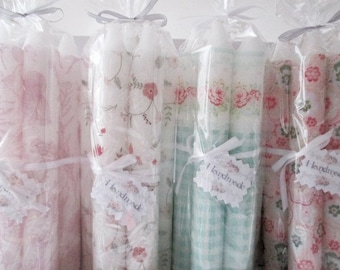 1 romantic candle bundle TILDA / 5 candles / suitable for Greengate / roses / dots / PASTEL