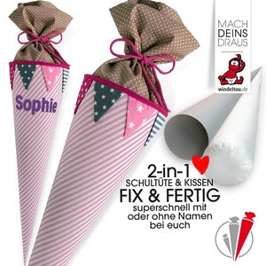 Cono escolar de 85 cm, ROSA, incluye cartón en blanco, también se puede utilizar como cojín de cono escolar