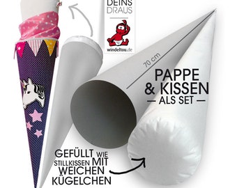 Bastelset 70 cm Schultüte, Inlett und Pappe