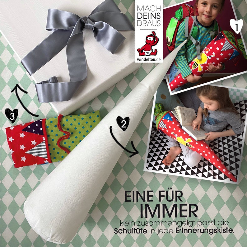 Inlettkissen für 85 cm Schultüte, XXL, extra groß Bild 7