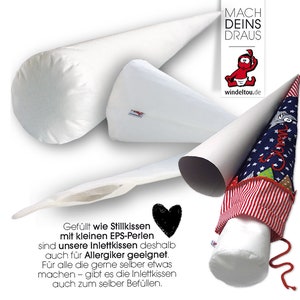Cartón en blanco + almohada (VACÍO o relleno) como juego de conos escolares en 35, 70 o 85 cm